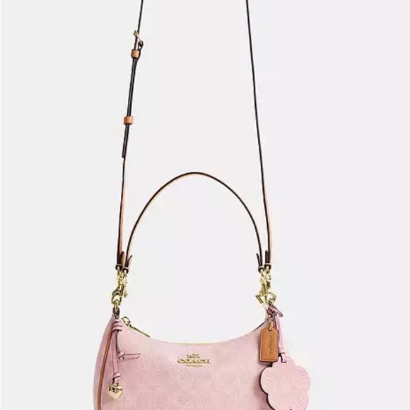 NWT Coach Powder Pink Teri Shoulder Bag with Charms - Picture 3 of 7